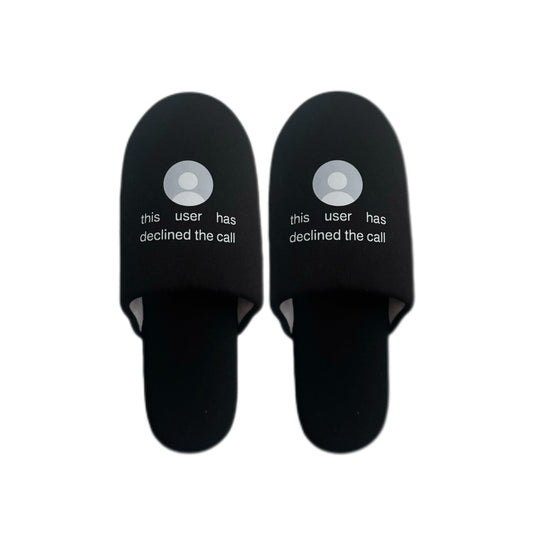 "Call Failed" Black Slippers