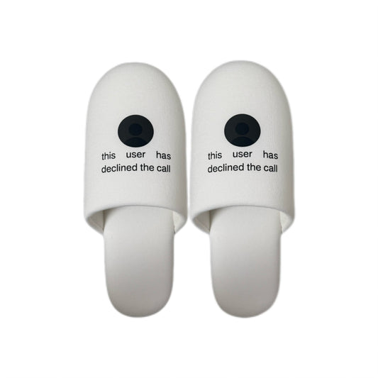 "Call Failed" White Slippers